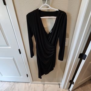 BCBG Black long sleeve asymmetrical dress